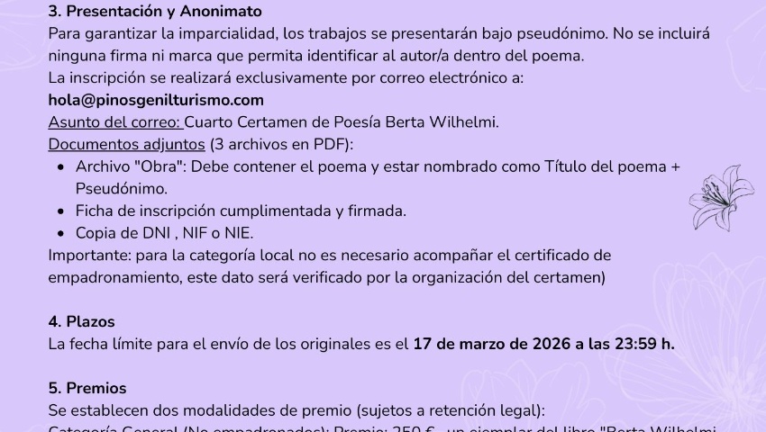 CARTEL BASES IV CERTAMEN POESIA 2026 CARTEL BASES IV CERTAMEN POESIA 2026