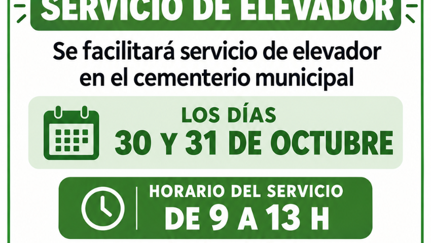 Servicio de elevador en el cementerio municipal Servicio de elevador en el cementerio municipal