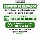 SERVICIO DE ELEVADOR EN EL CEMENTERIO MUNICIPAL - FESTIVIDAD TODOS LOS SANTOS