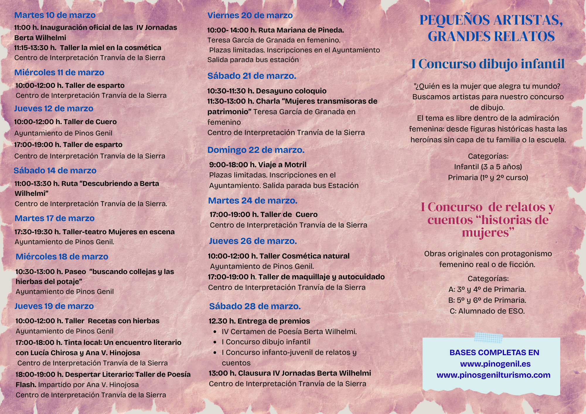 contraportada tríptico IV jornadas Berta 2026