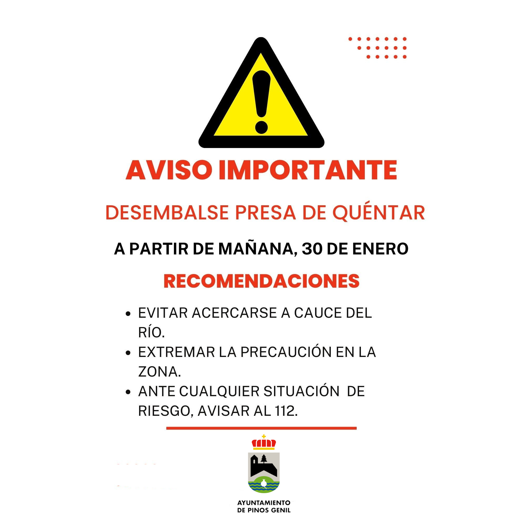 ⚠️ AVISO IMPORTANTE ⚠️ Desembalse en la Presa de Quéntar