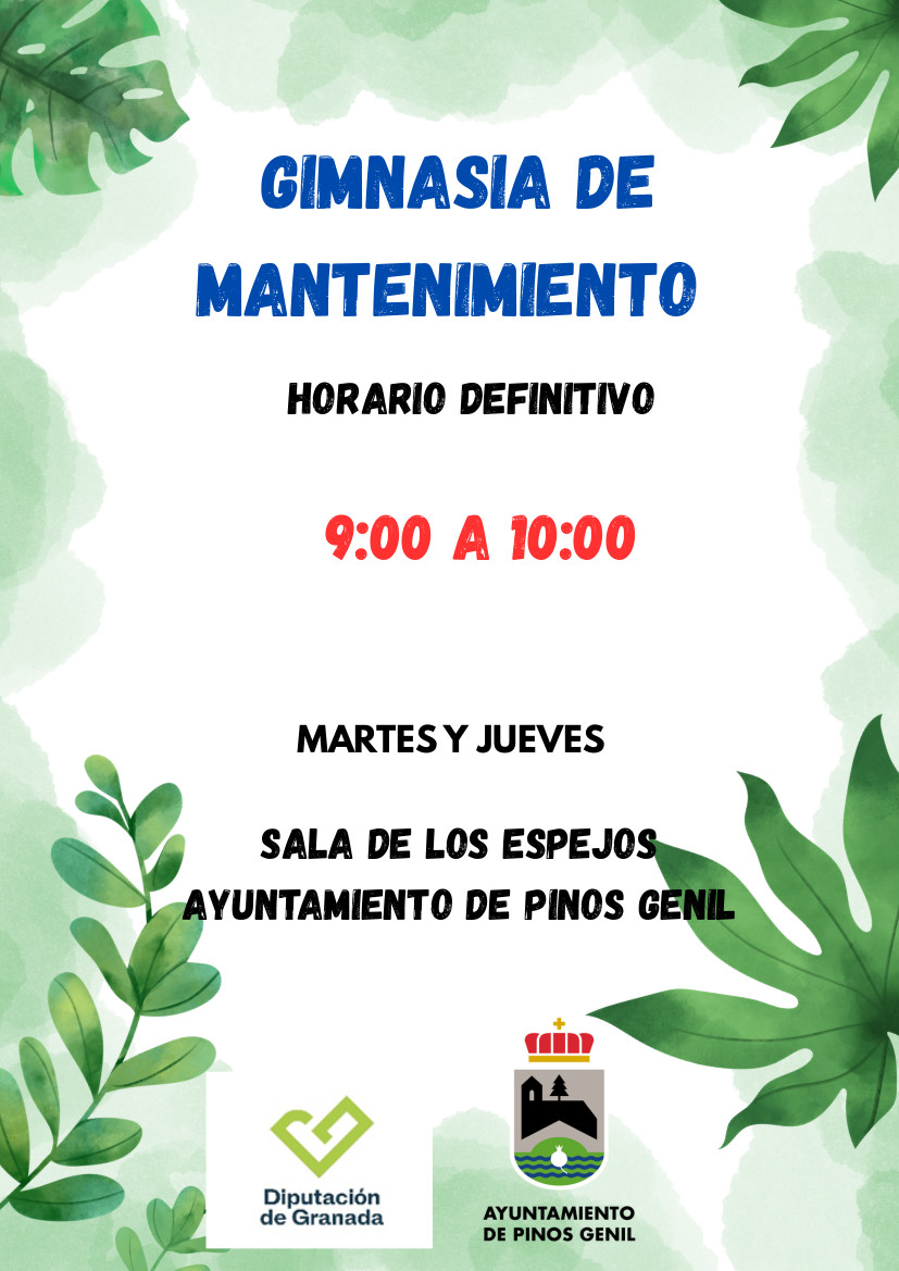 🌿💪 ¡HORARIO DEFINITIVO PARA LA GIMNASIA DE MANTENIMIENTO! 💪🌿