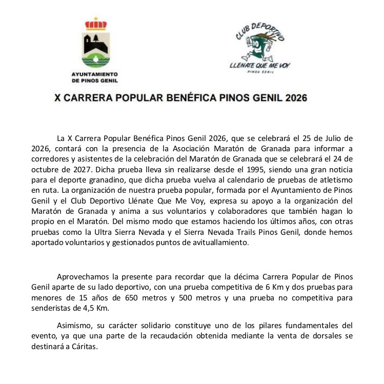 X Carrera Popular de Pinos Genil