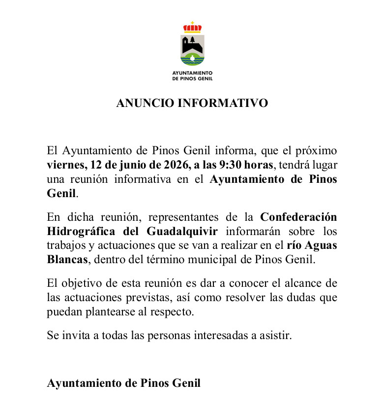 Reunión informativa sobre trabajos en Rio Aguas Blancas