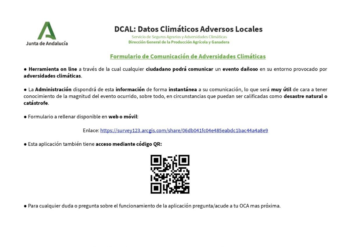 COMUNICACIÓN DE DAÑOS POR ADVERSIDADES CLIMÁTICAS (AGRICULTORES Y GANADEROS)