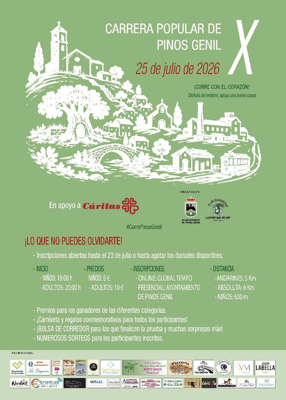 X Carrera Popular de Pinos Genil. Gracias a nuestros patrocinadores